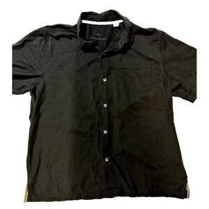 Tommy Bahama Short Sleeve Silk/Cotton Shirt Button Up Black XL